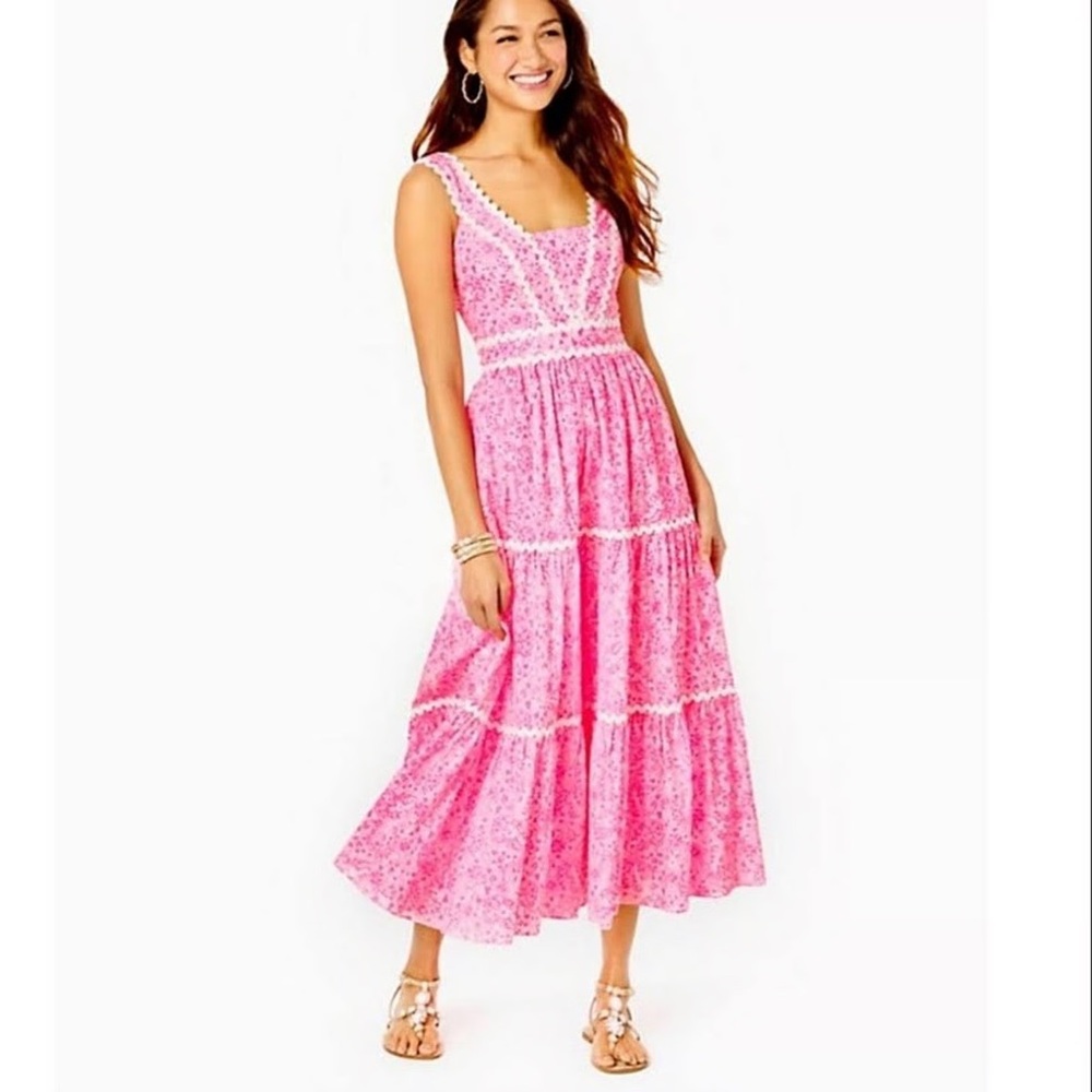 Lilly Pulitzer Pollie Cotton Midi Dress size 12